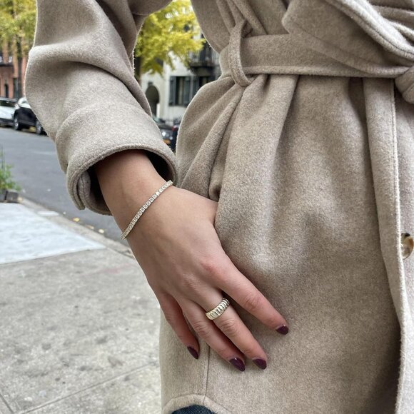 14K Gold Plated 3mm Cubic Zirconia Classic Tennis Bracelet | Gold Bracelets for - Picture 7 of 7